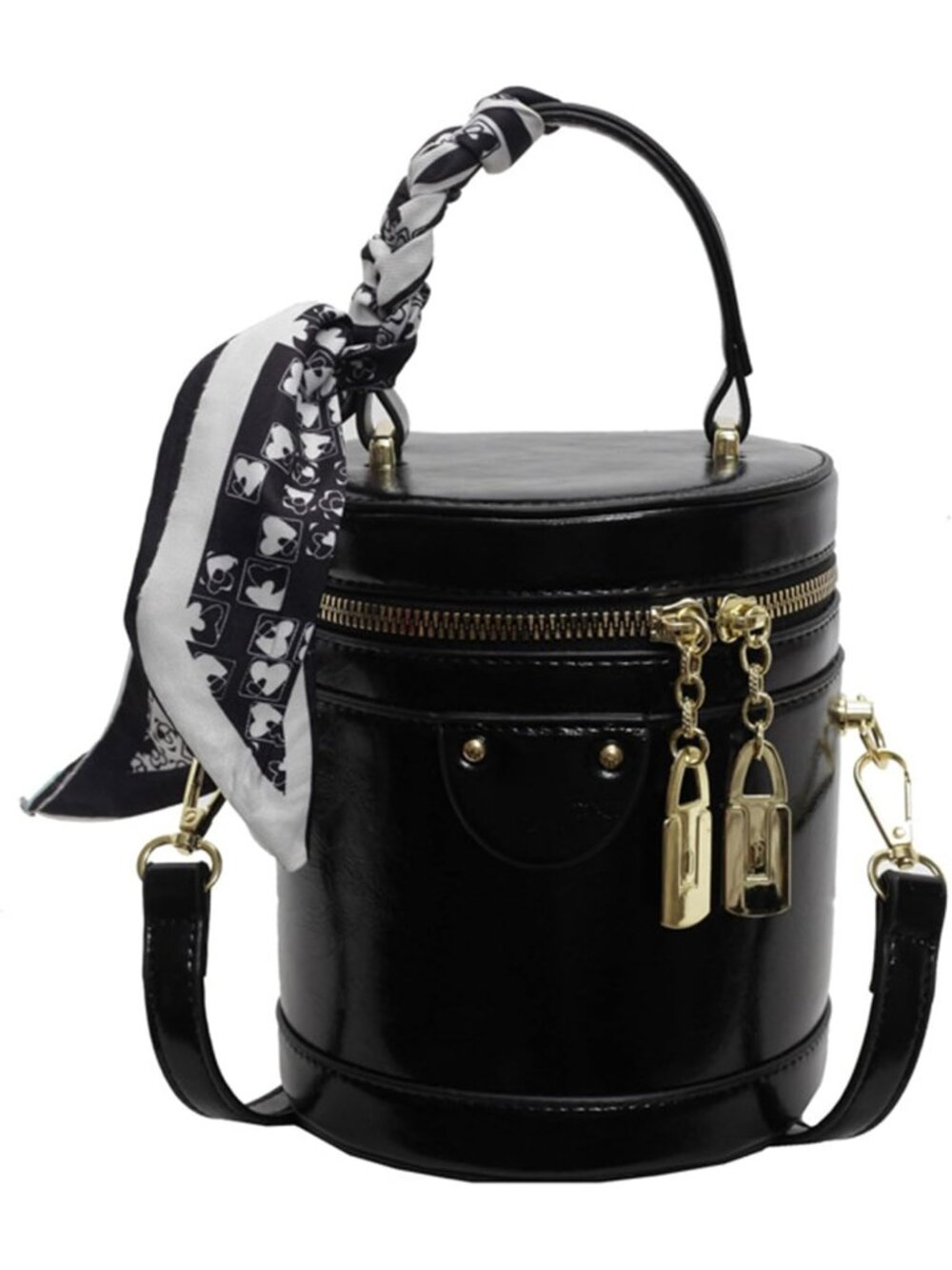 Chic Mini Bucket Crossbody Bag for Women | Vegan Leather Round Shoulder Handbag